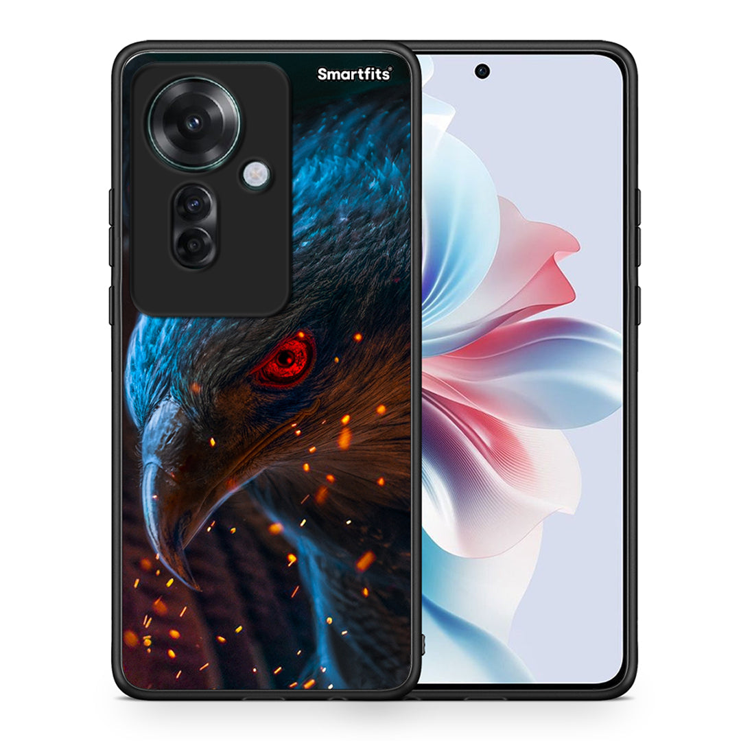 Θήκη Oppo Reno11 F 5G Eagle PopArt από τη Smartfits με σχέδιο στο πίσω μέρος και μαύρο περίβλημα | Oppo Reno11 F 5G Eagle PopArt case with colorful back and black bezels