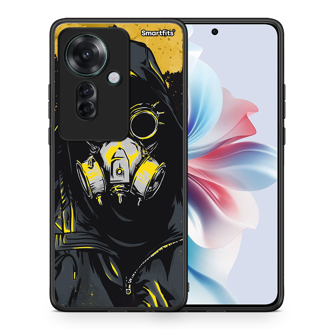 Θήκη Oppo Reno11 F 5G Mask PopArt από τη Smartfits με σχέδιο στο πίσω μέρος και μαύρο περίβλημα | Oppo Reno11 F 5G Mask PopArt case with colorful back and black bezels