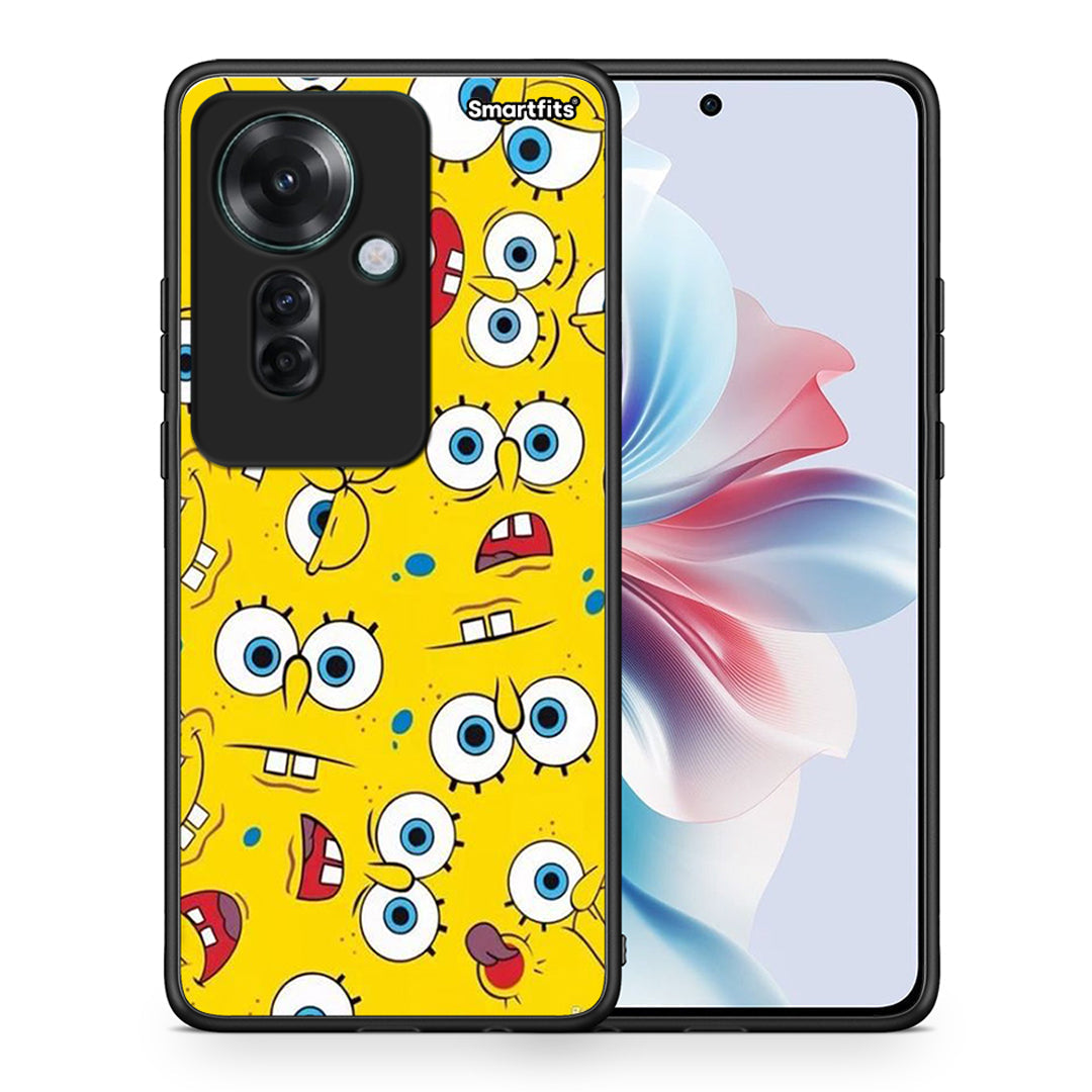 Θήκη Oppo Reno11 F 5G Sponge PopArt από τη Smartfits με σχέδιο στο πίσω μέρος και μαύρο περίβλημα | Oppo Reno11 F 5G Sponge PopArt case with colorful back and black bezels