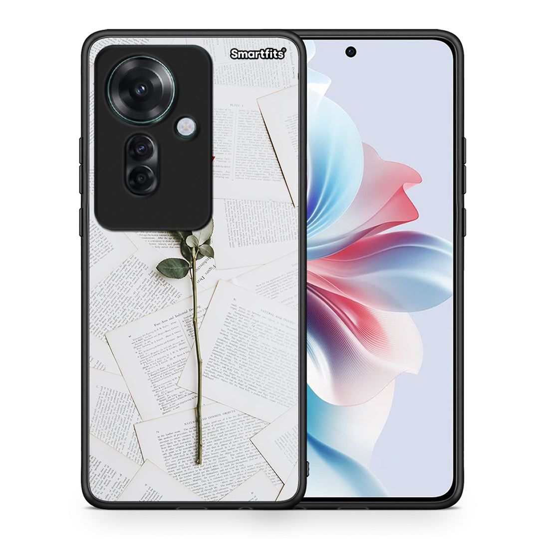 Θήκη Oppo Reno11 F 5G Red Rose από τη Smartfits με σχέδιο στο πίσω μέρος και μαύρο περίβλημα | Oppo Reno11 F 5G Red Rose case with colorful back and black bezels