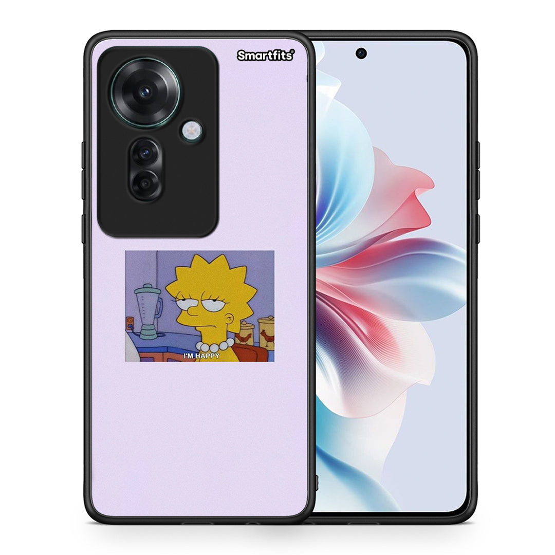 Θήκη Oppo Reno11 F 5G So Happy από τη Smartfits με σχέδιο στο πίσω μέρος και μαύρο περίβλημα | Oppo Reno11 F 5G So Happy case with colorful back and black bezels