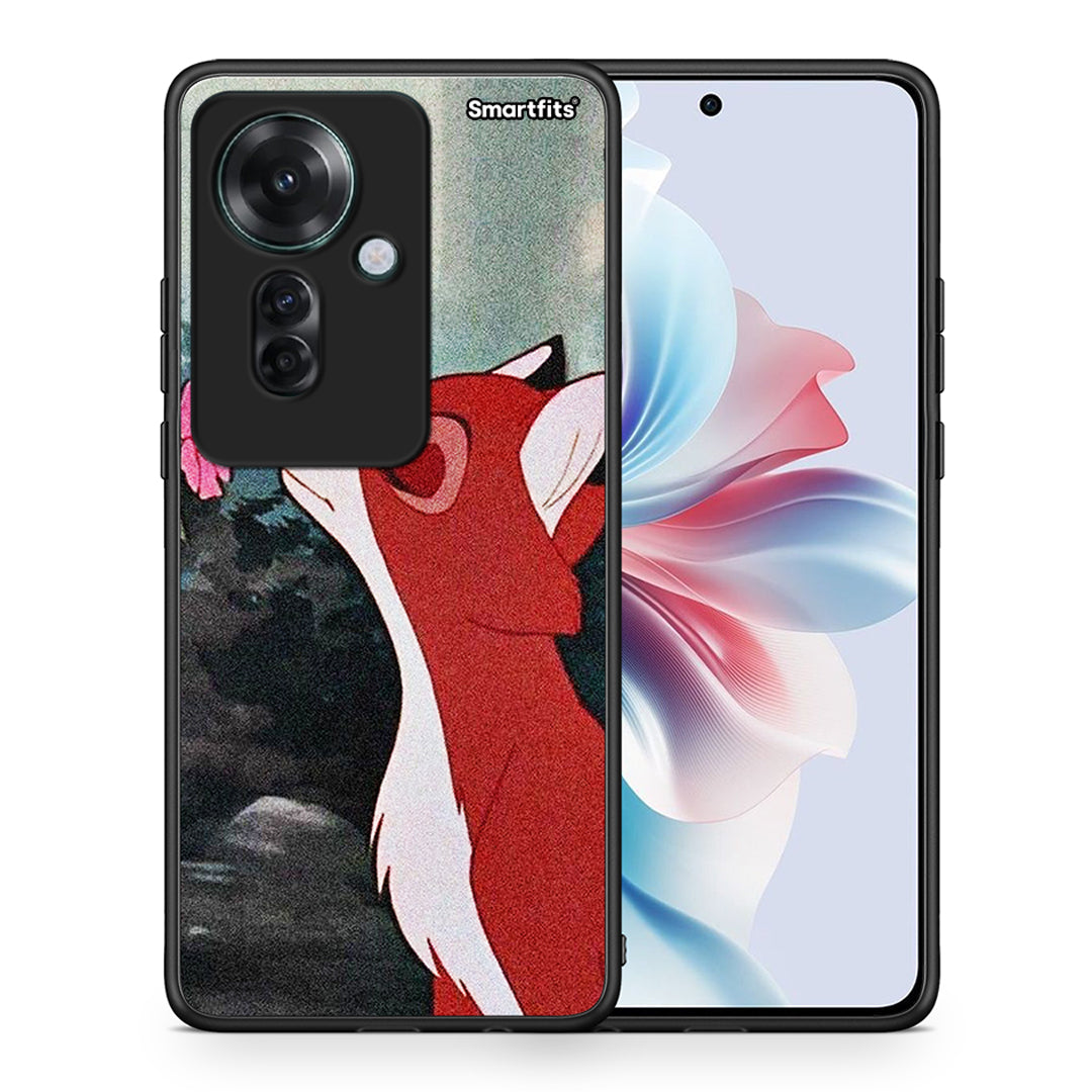 Θήκη Oppo Reno11 F 5G Tod And Vixey Love 2 από τη Smartfits με σχέδιο στο πίσω μέρος και μαύρο περίβλημα | Oppo Reno11 F 5G Tod And Vixey Love 2 case with colorful back and black bezels