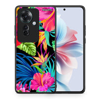 Thumbnail for Θήκη Oppo Reno11 F 5G Tropical Flowers από τη Smartfits με σχέδιο στο πίσω μέρος και μαύρο περίβλημα | Oppo Reno11 F 5G Tropical Flowers case with colorful back and black bezels