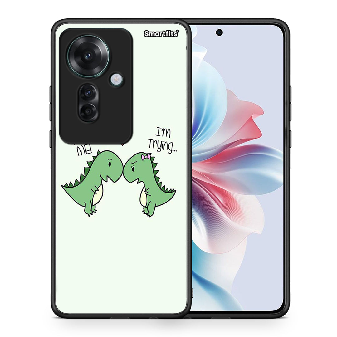 Θήκη Oppo Reno11 F 5G Rex Valentine από τη Smartfits με σχέδιο στο πίσω μέρος και μαύρο περίβλημα | Oppo Reno11 F 5G Rex Valentine case with colorful back and black bezels