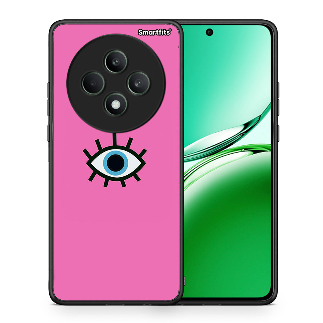 Θήκη Oppo Reno12 F 5G / FS 5G Blue Eye Pink από τη Smartfits με σχέδιο στο πίσω μέρος και μαύρο περίβλημα | Oppo Reno12 F 5G / FS 5G Blue Eye Pink case with colorful back and black bezels