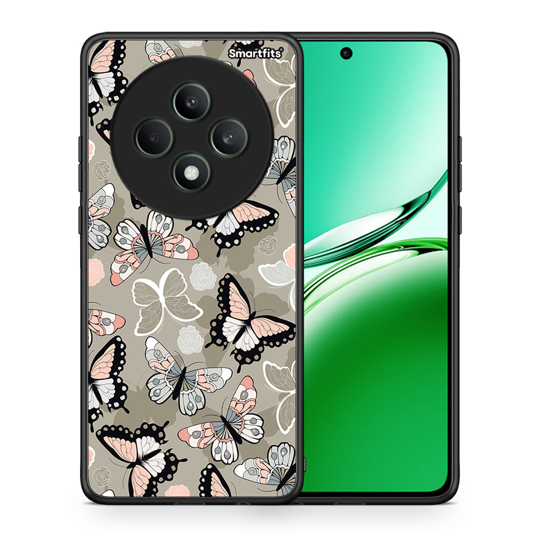 Θήκη Oppo Reno12 F 5G / FS 5G Butterflies Boho από τη Smartfits με σχέδιο στο πίσω μέρος και μαύρο περίβλημα | Oppo Reno12 F 5G / FS 5G Butterflies Boho case with colorful back and black bezels