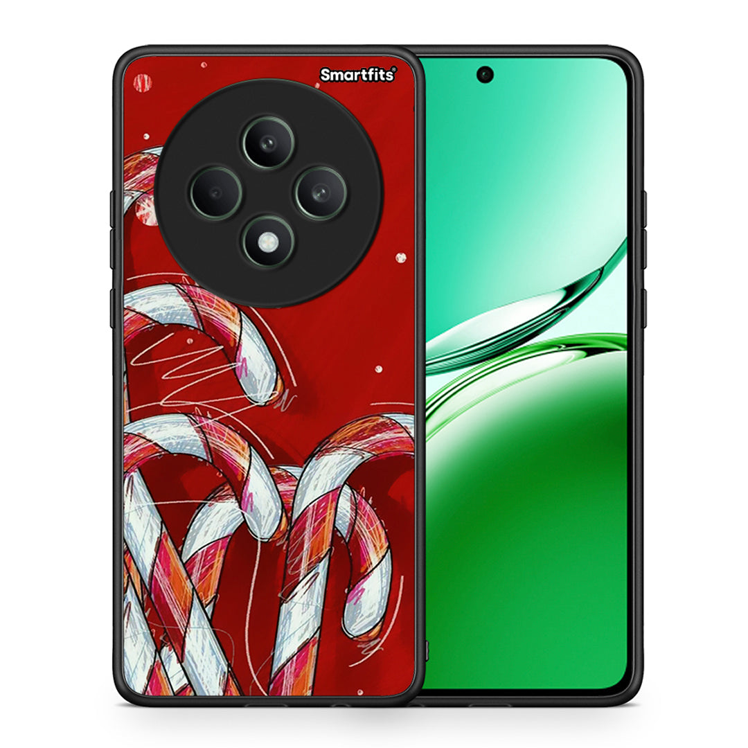 Θήκη Oppo Reno12 F 5G / FS 5G Candy Cane από τη Smartfits με σχέδιο στο πίσω μέρος και μαύρο περίβλημα | Oppo Reno12 F 5G / FS 5G Candy Cane case with colorful back and black bezels