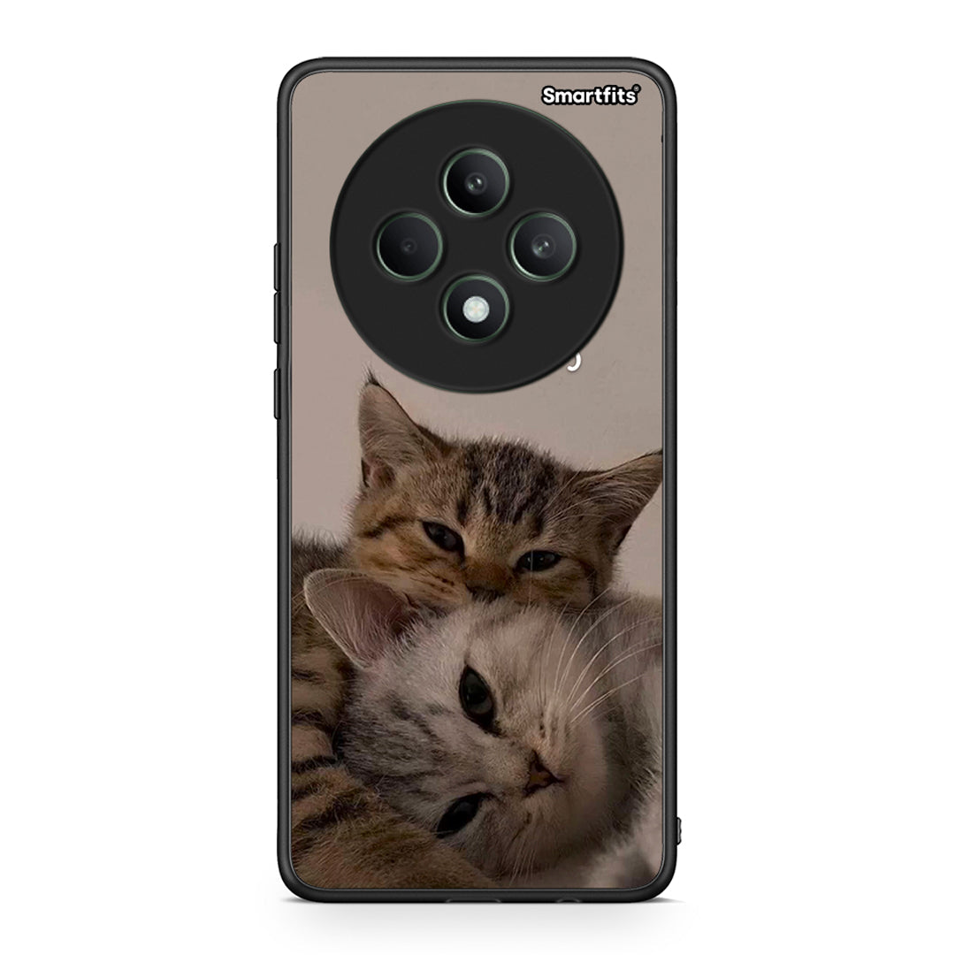 Oppo Reno12 F 5G / FS 5G Cats In Love Θήκη από τη Smartfits με σχέδιο στο πίσω μέρος και μαύρο περίβλημα | Smartphone case with colorful back and black bezels by Smartfits