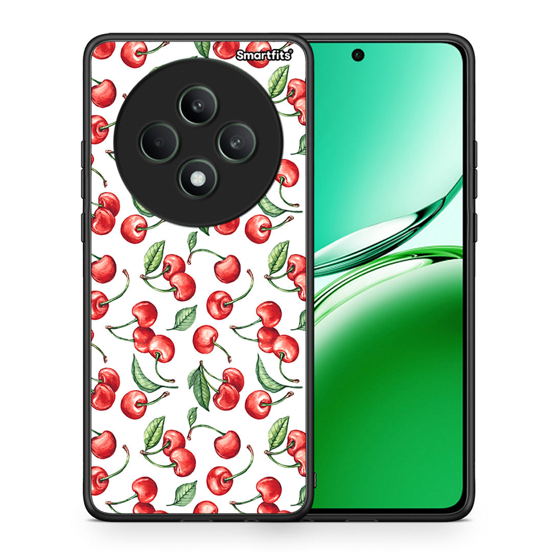 Θήκη Oppo Reno12 F 5G / FS 5G Cherry Summer από τη Smartfits με σχέδιο στο πίσω μέρος και μαύρο περίβλημα | Oppo Reno12 F 5G / FS 5G Cherry Summer case with colorful back and black bezels