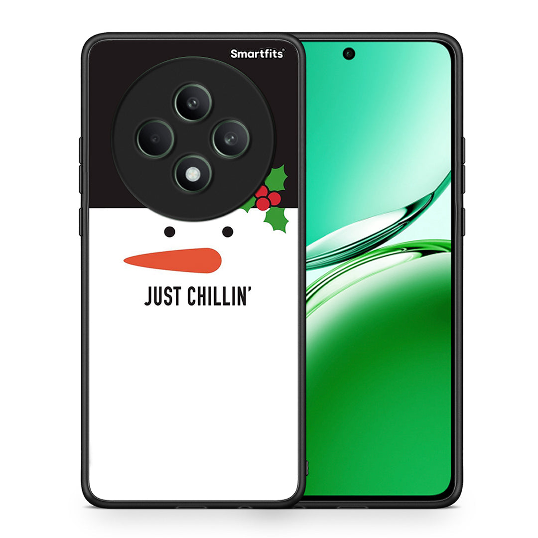 Θήκη Oppo Reno12 F 5G / FS 5G Christmas Chillin από τη Smartfits με σχέδιο στο πίσω μέρος και μαύρο περίβλημα | Oppo Reno12 F 5G / FS 5G Christmas Chillin case with colorful back and black bezels