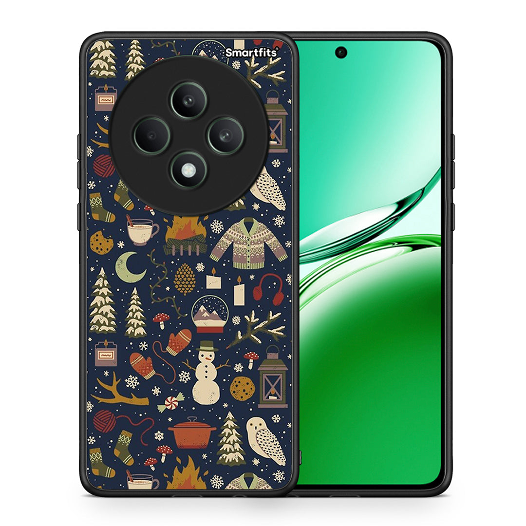 Θήκη Oppo Reno12 F 5G / FS 5G Christmas Elements από τη Smartfits με σχέδιο στο πίσω μέρος και μαύρο περίβλημα | Oppo Reno12 F 5G / FS 5G Christmas Elements case with colorful back and black bezels