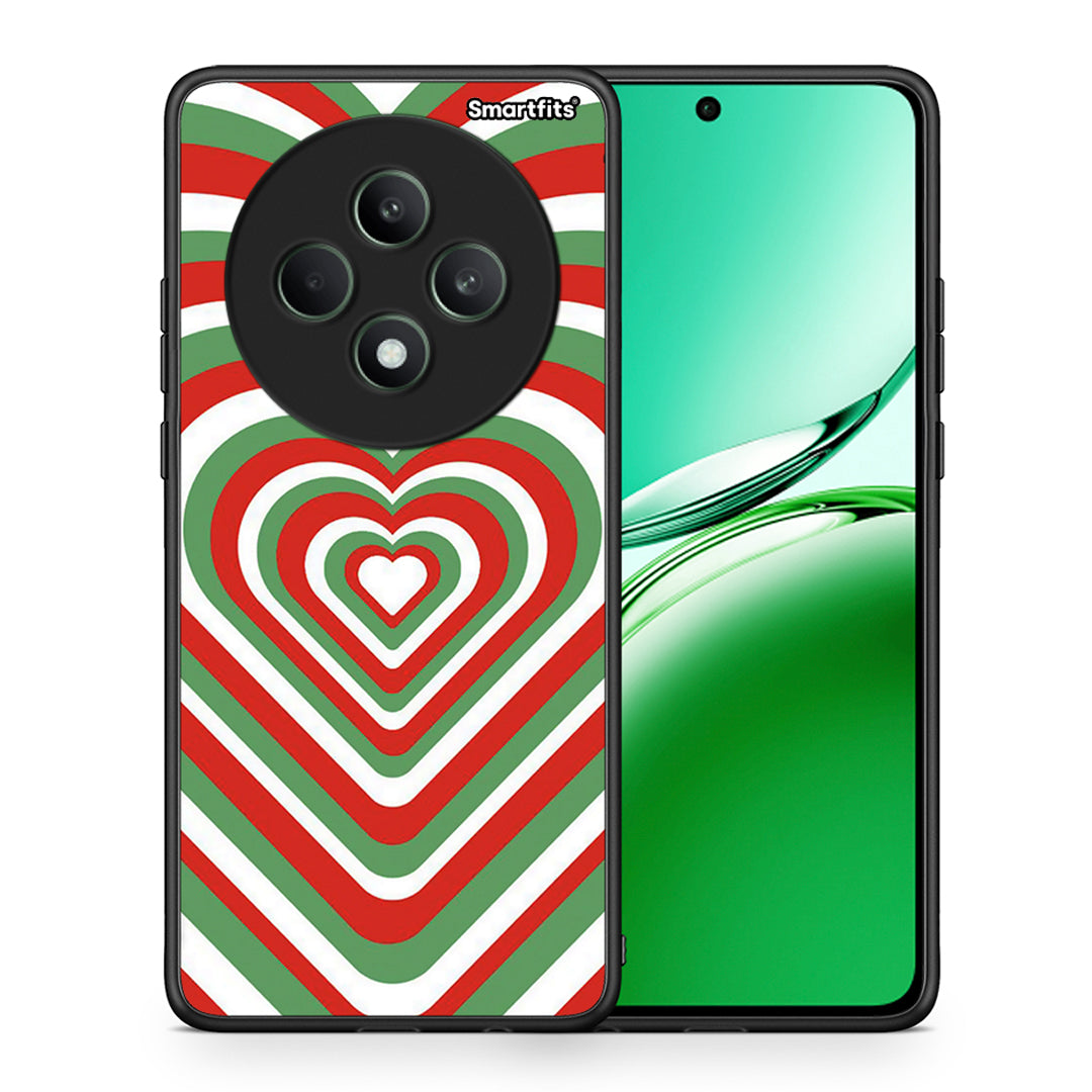 Θήκη Oppo Reno12 F 5G / FS 5G Christmas Hearts από τη Smartfits με σχέδιο στο πίσω μέρος και μαύρο περίβλημα | Oppo Reno12 F 5G / FS 5G Christmas Hearts case with colorful back and black bezels