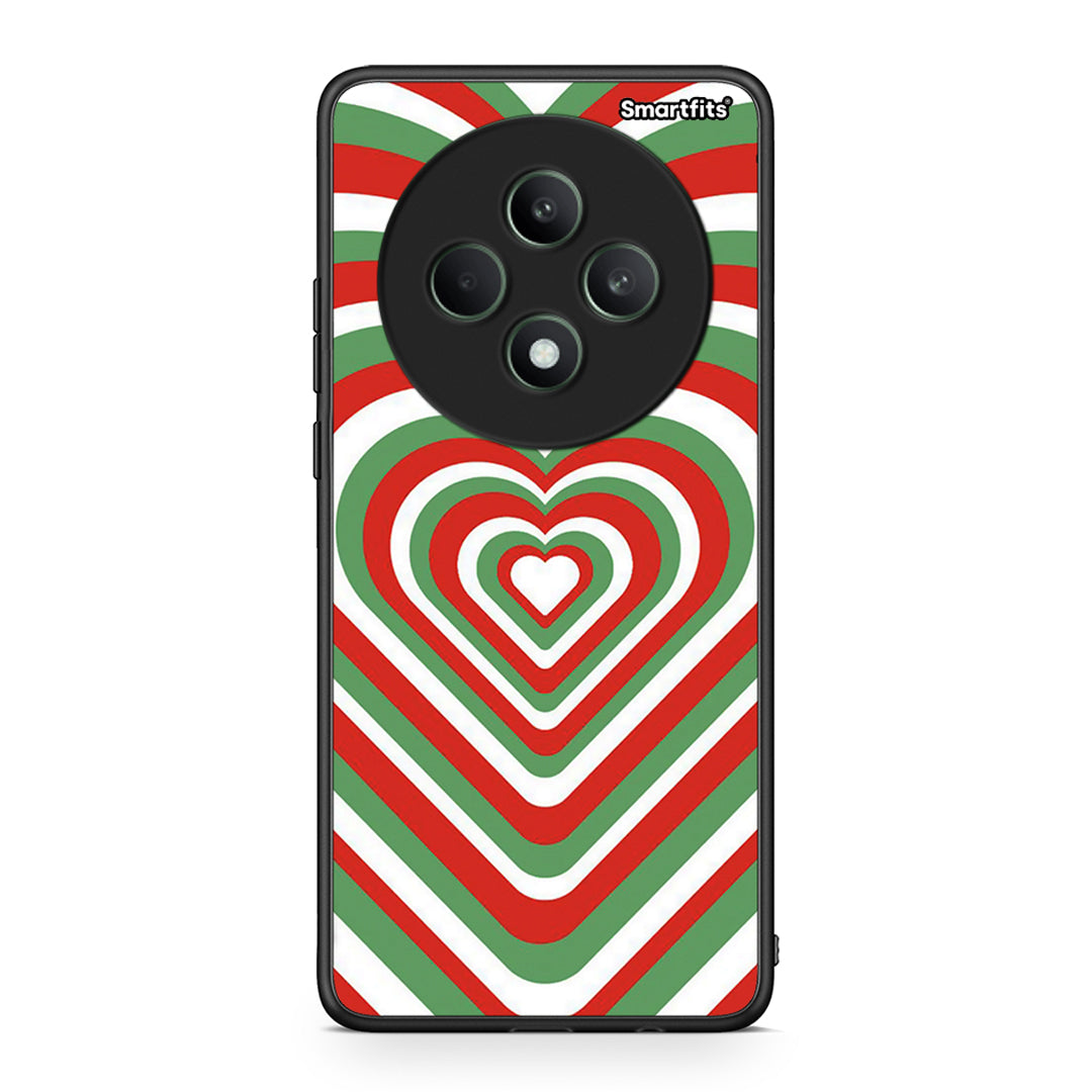 Oppo Reno12 F 5G / FS 5G Christmas Hearts θήκη από τη Smartfits με σχέδιο στο πίσω μέρος και μαύρο περίβλημα | Smartphone case with colorful back and black bezels by Smartfits