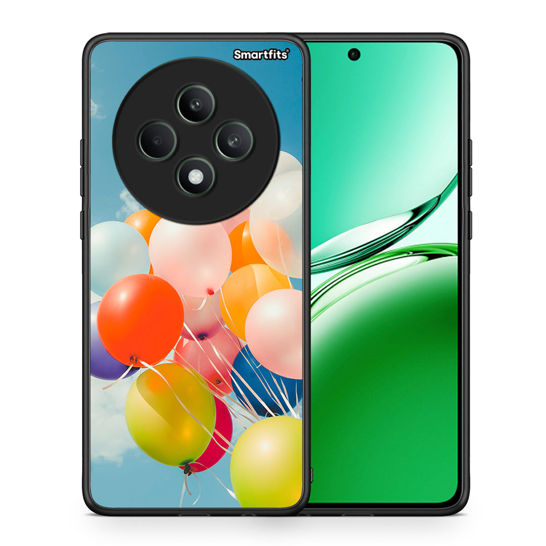 Θήκη Oppo Reno12 F 5G / FS 5G Colorful Balloons από τη Smartfits με σχέδιο στο πίσω μέρος και μαύρο περίβλημα | Oppo Reno12 F 5G / FS 5G Colorful Balloons case with colorful back and black bezels