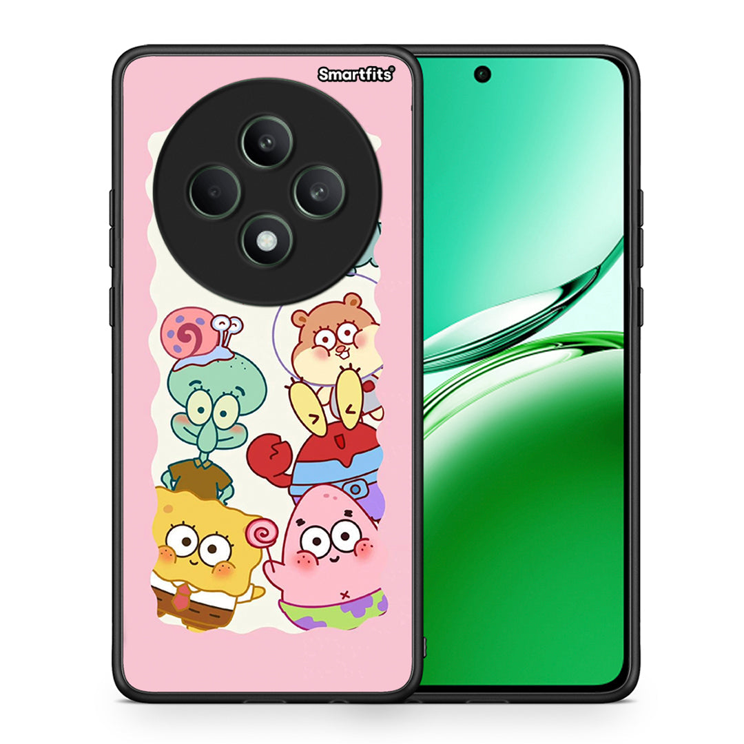 Θήκη Oppo Reno12 F 5G / FS 5G Cute Companion από τη Smartfits με σχέδιο στο πίσω μέρος και μαύρο περίβλημα | Oppo Reno12 F 5G / FS 5G Cute Companion case with colorful back and black bezels