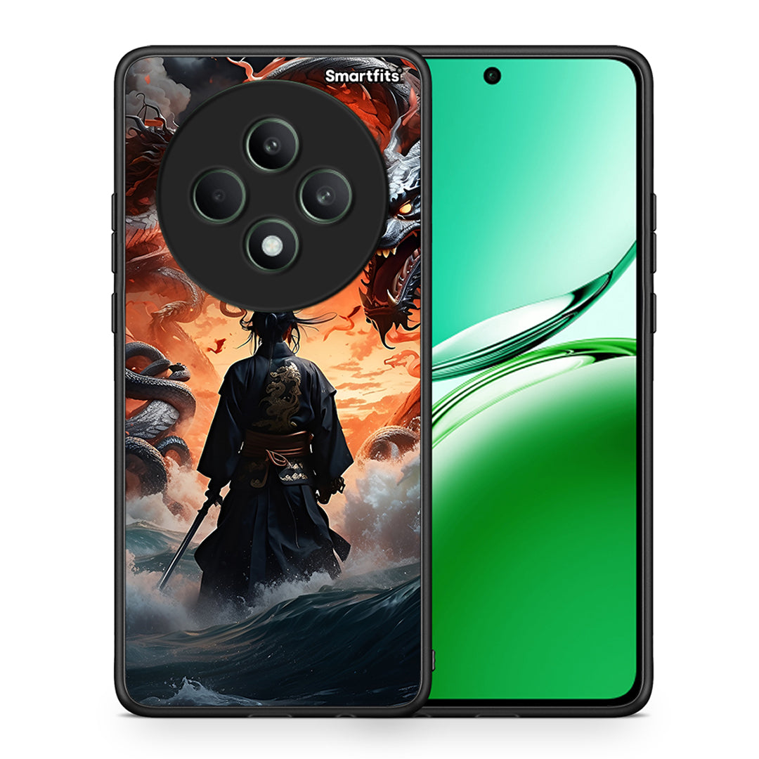 Θήκη Oppo Reno12 F 5G / FS 5G Dragons Fight από τη Smartfits με σχέδιο στο πίσω μέρος και μαύρο περίβλημα | Oppo Reno12 F 5G / FS 5G Dragons Fight case with colorful back and black bezels