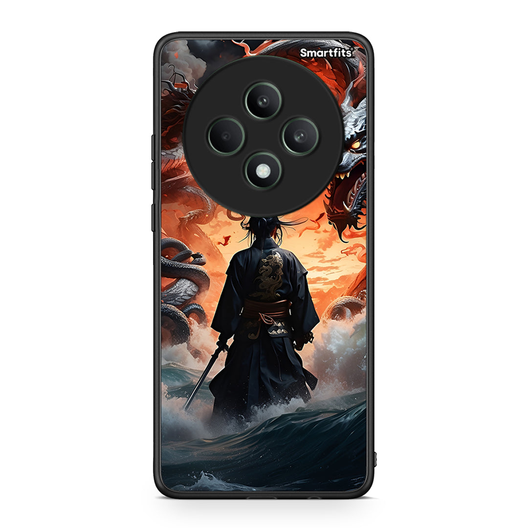 Oppo Reno12 F 5G / FS 5G Dragons Fight θήκη από τη Smartfits με σχέδιο στο πίσω μέρος και μαύρο περίβλημα | Smartphone case with colorful back and black bezels by Smartfits