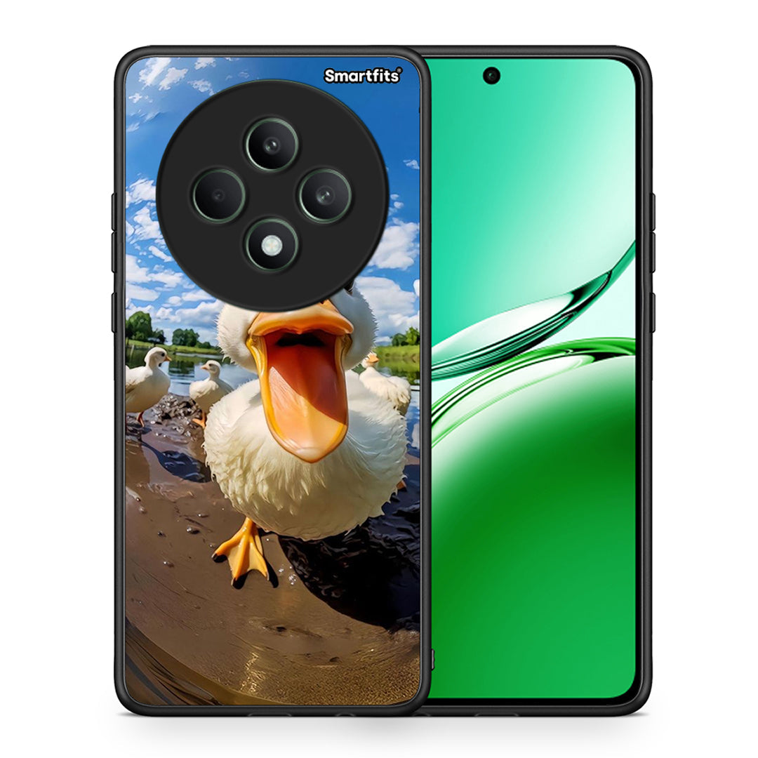 Θήκη Oppo Reno12 F 5G / FS 5G Duck Face από τη Smartfits με σχέδιο στο πίσω μέρος και μαύρο περίβλημα | Oppo Reno12 F 5G / FS 5G Duck Face case with colorful back and black bezels