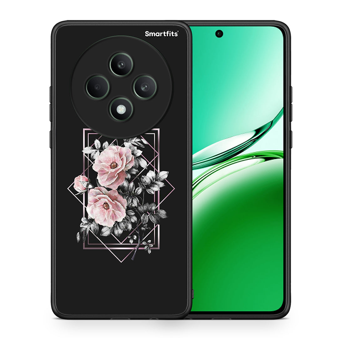 Θήκη Oppo Reno12 F 5G / FS 5G Frame Flower από τη Smartfits με σχέδιο στο πίσω μέρος και μαύρο περίβλημα | Oppo Reno12 F 5G / FS 5G Frame Flower case with colorful back and black bezels