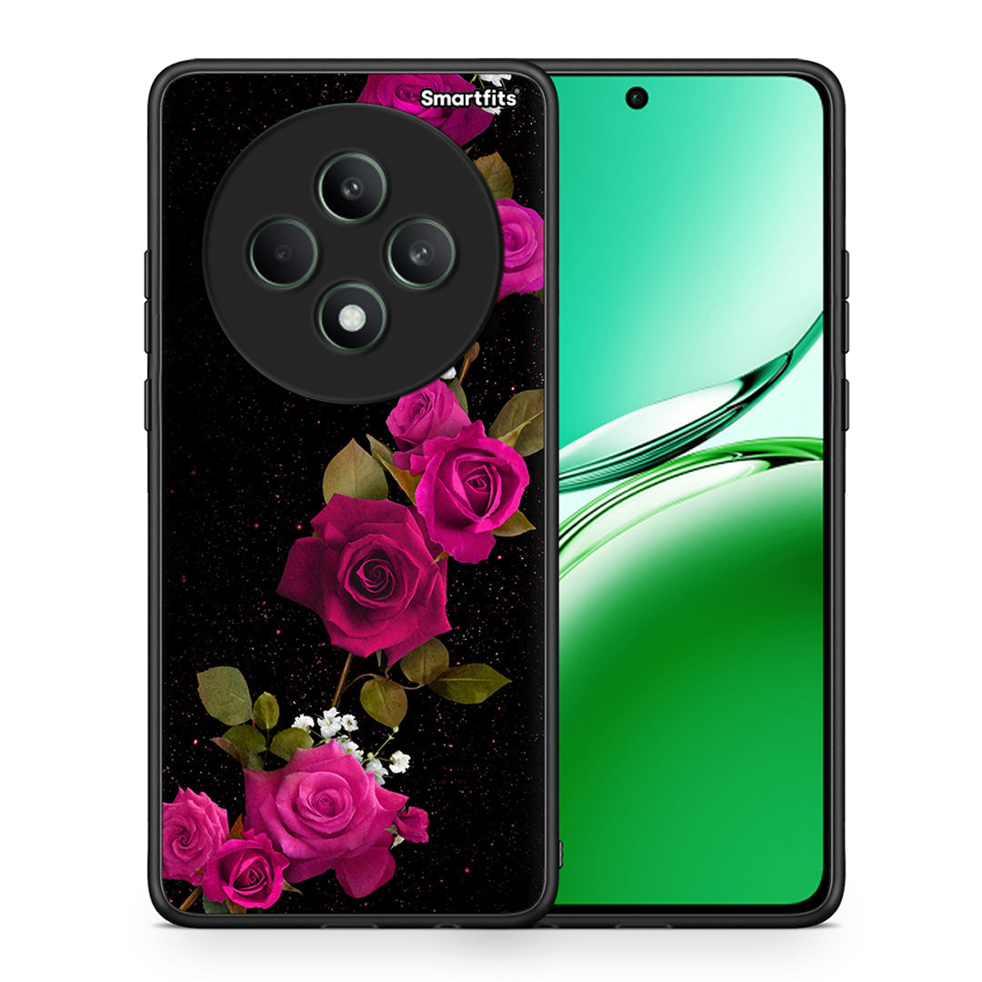 Θήκη Oppo Reno12 F 5G / FS 5G Red Roses Flower από τη Smartfits με σχέδιο στο πίσω μέρος και μαύρο περίβλημα | Oppo Reno12 F 5G / FS 5G Red Roses Flower case with colorful back and black bezels