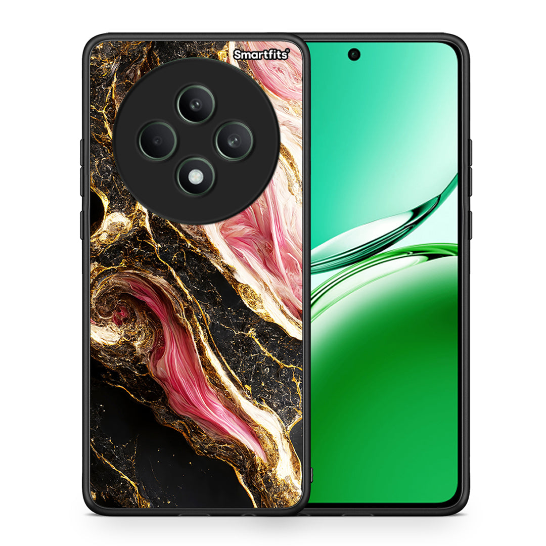 Θήκη Oppo Reno12 F 5G / FS 5G Glamorous Pink Marble από τη Smartfits με σχέδιο στο πίσω μέρος και μαύρο περίβλημα | Oppo Reno12 F 5G / FS 5G Glamorous Pink Marble case with colorful back and black bezels