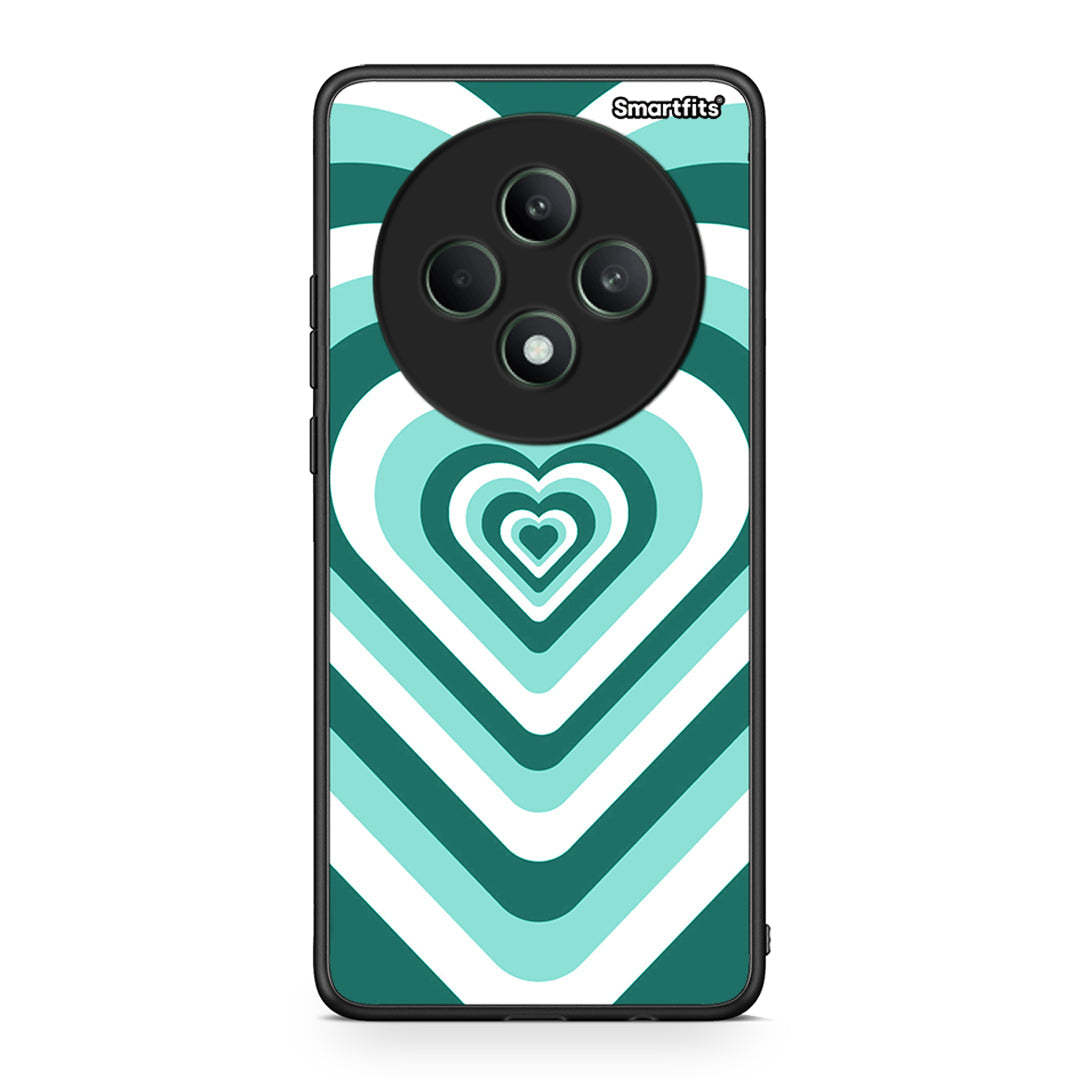 Oppo Reno12 F 5G / FS 5G Green Hearts θήκη από τη Smartfits με σχέδιο στο πίσω μέρος και μαύρο περίβλημα | Smartphone case with colorful back and black bezels by Smartfits