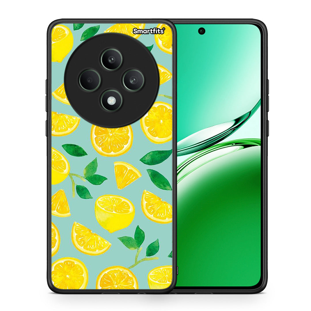 Θήκη Oppo Reno12 F 5G / FS 5G Lemons από τη Smartfits με σχέδιο στο πίσω μέρος και μαύρο περίβλημα | Oppo Reno12 F 5G / FS 5G Lemons case with colorful back and black bezels