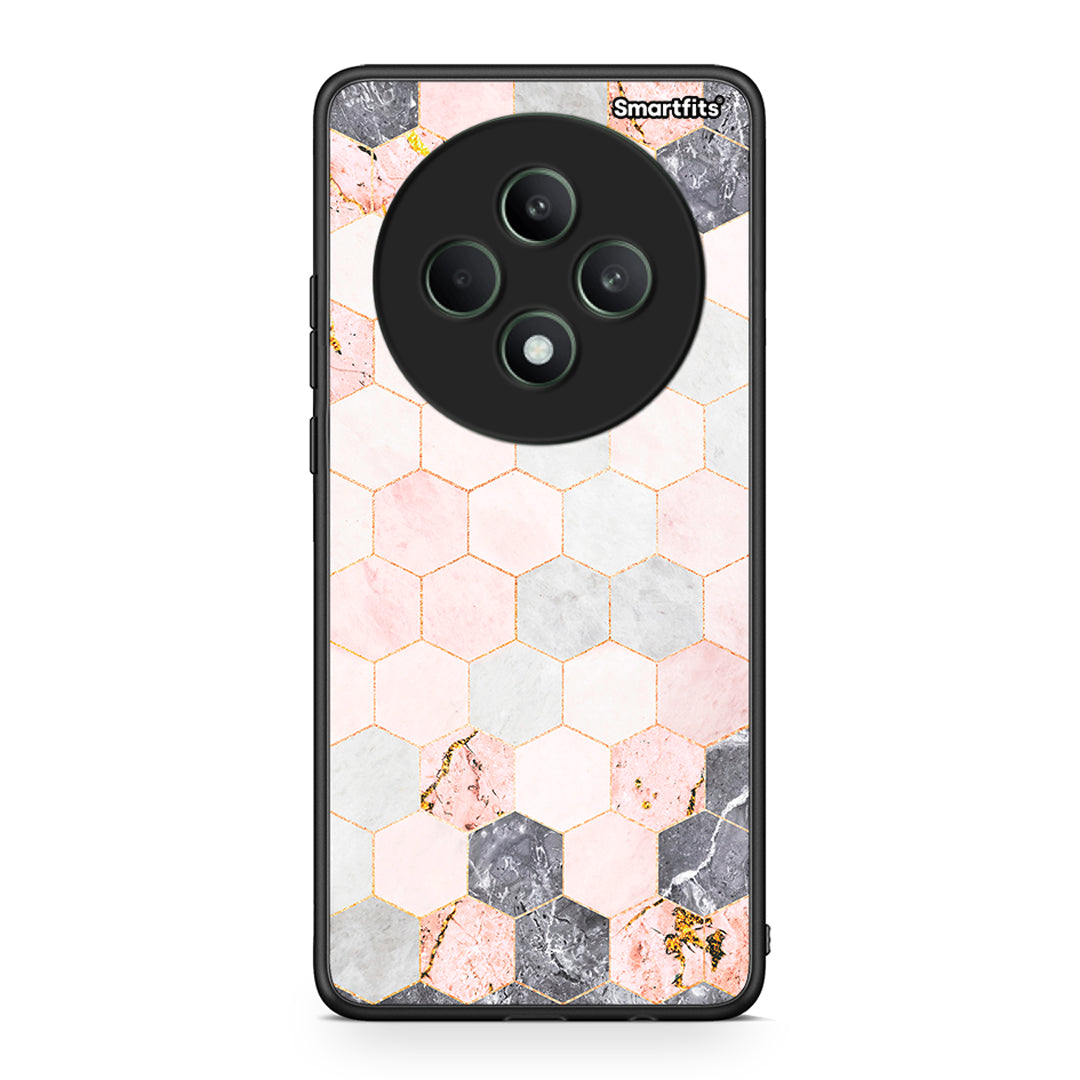 4 - Oppo Reno12 F 5G / FS 5G Hexagon Pink Marble case, cover, bumper