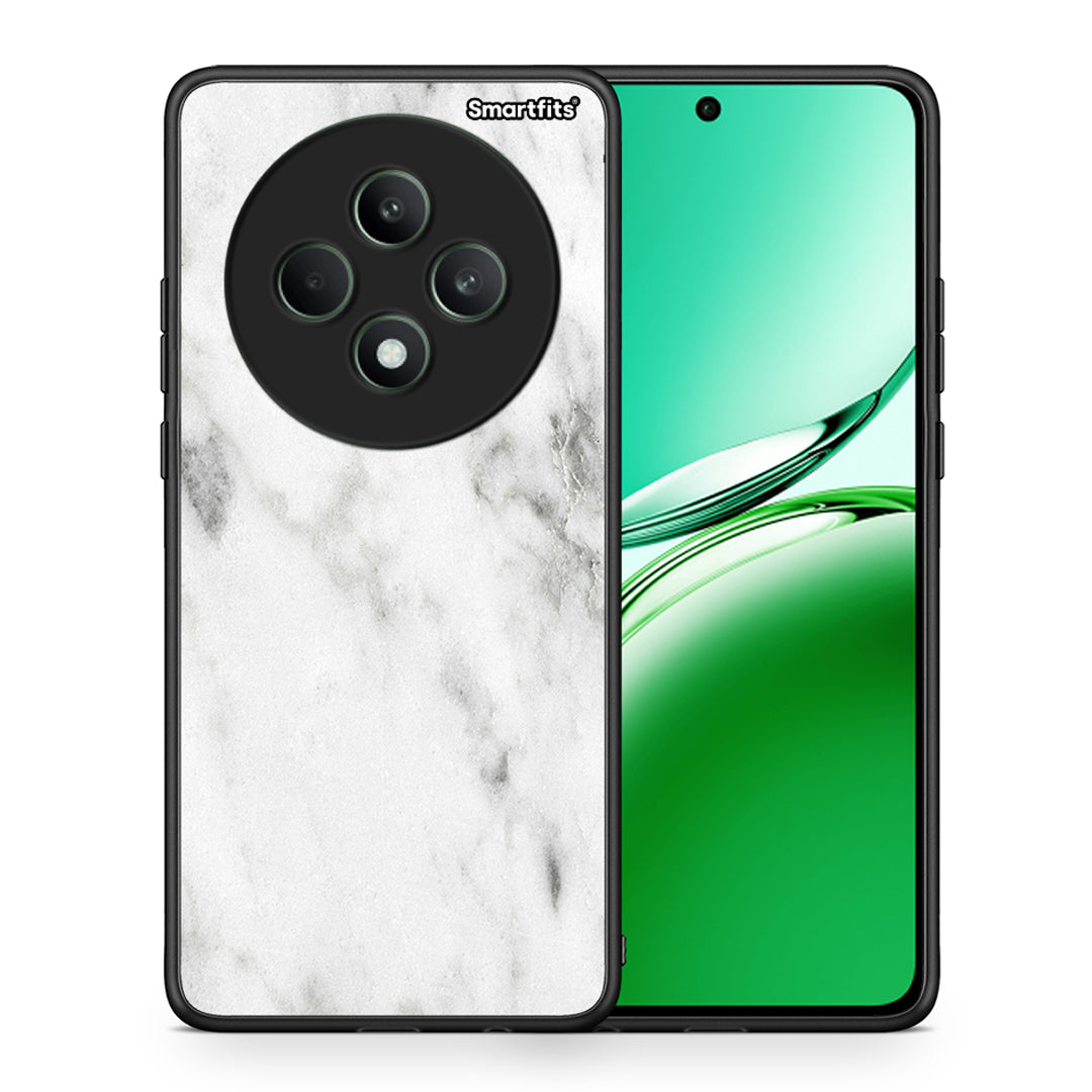 Θήκη Oppo Reno12 F 5G / FS 5G White Marble από τη Smartfits με σχέδιο στο πίσω μέρος και μαύρο περίβλημα | Oppo Reno12 F 5G / FS 5G White Marble case with colorful back and black bezels