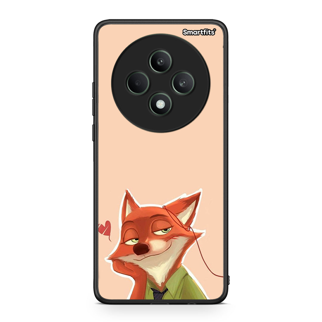 Oppo Reno12 F 5G / FS 5G Nick Wilde And Judy Hopps Love 1 θήκη από τη Smartfits με σχέδιο στο πίσω μέρος και μαύρο περίβλημα | Smartphone case with colorful back and black bezels by Smartfits