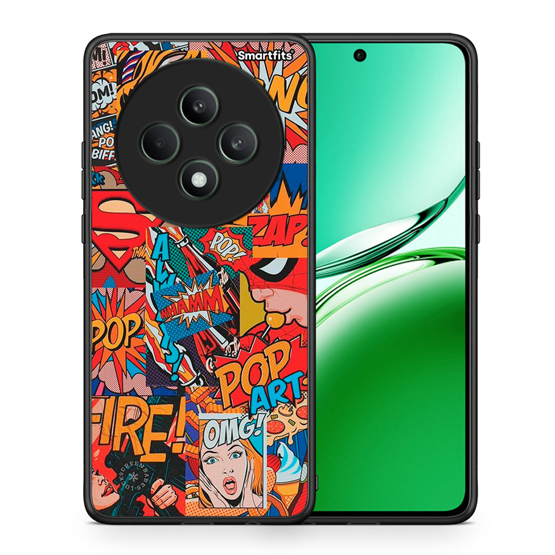 Θήκη Oppo Reno12 F 5G / FS 5G PopArt OMG από τη Smartfits με σχέδιο στο πίσω μέρος και μαύρο περίβλημα | Oppo Reno12 F 5G / FS 5G PopArt OMG case with colorful back and black bezels