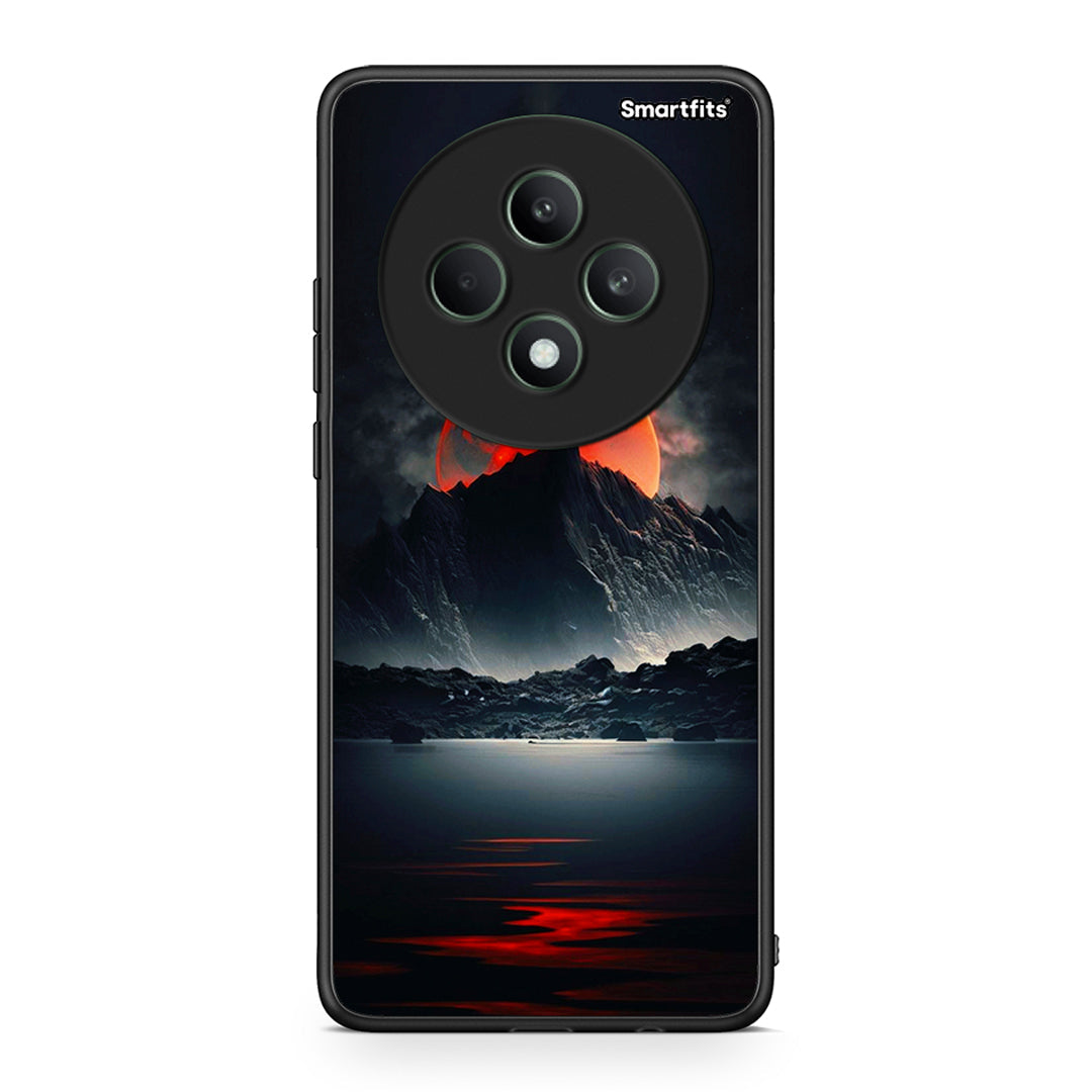 Oppo Reno12 F 5G / FS 5G Red Full Moon θήκη από τη Smartfits με σχέδιο στο πίσω μέρος και μαύρο περίβλημα | Smartphone case with colorful back and black bezels by Smartfits