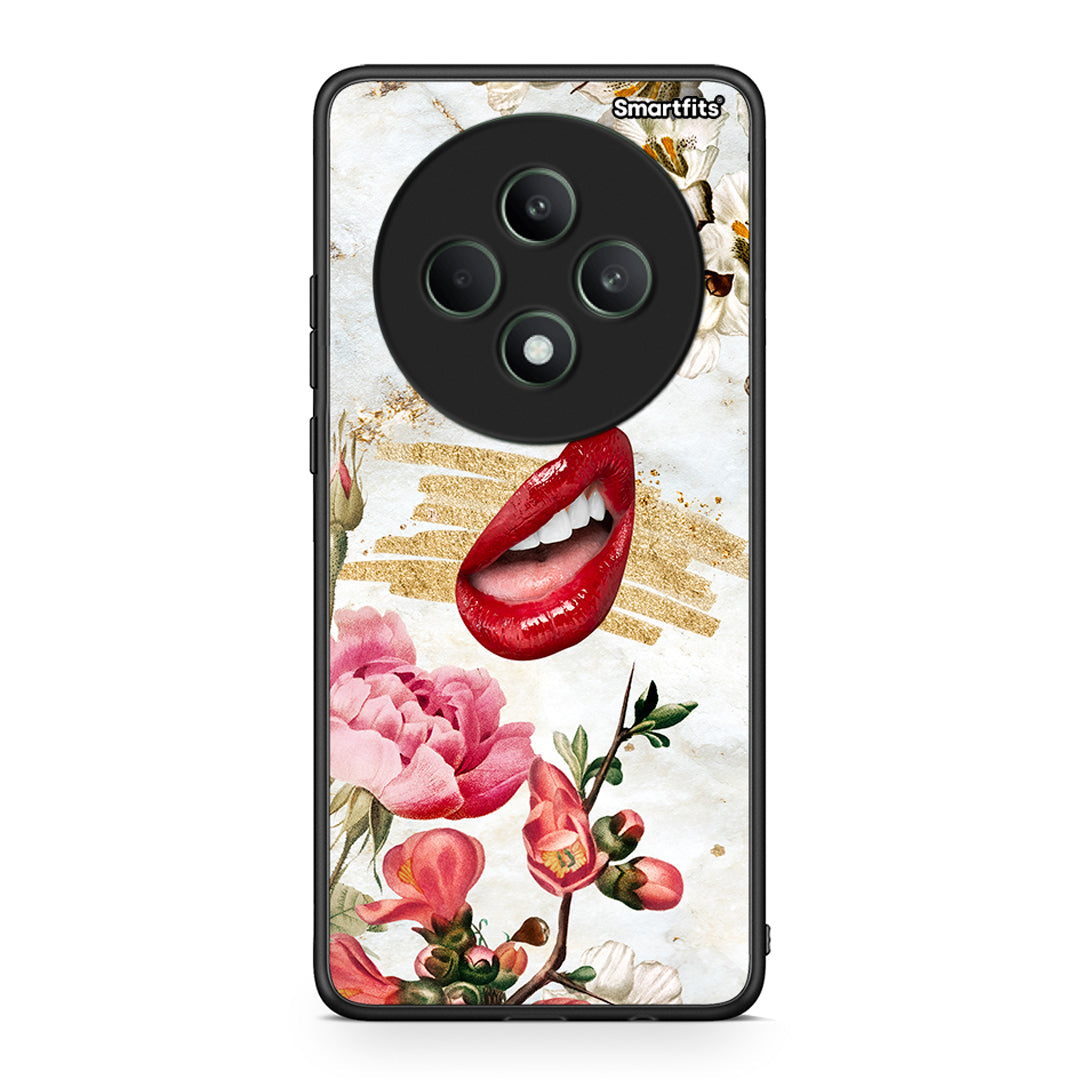 Oppo Reno12 F 5G / FS 5G Red Lips θήκη από τη Smartfits με σχέδιο στο πίσω μέρος και μαύρο περίβλημα | Smartphone case with colorful back and black bezels by Smartfits