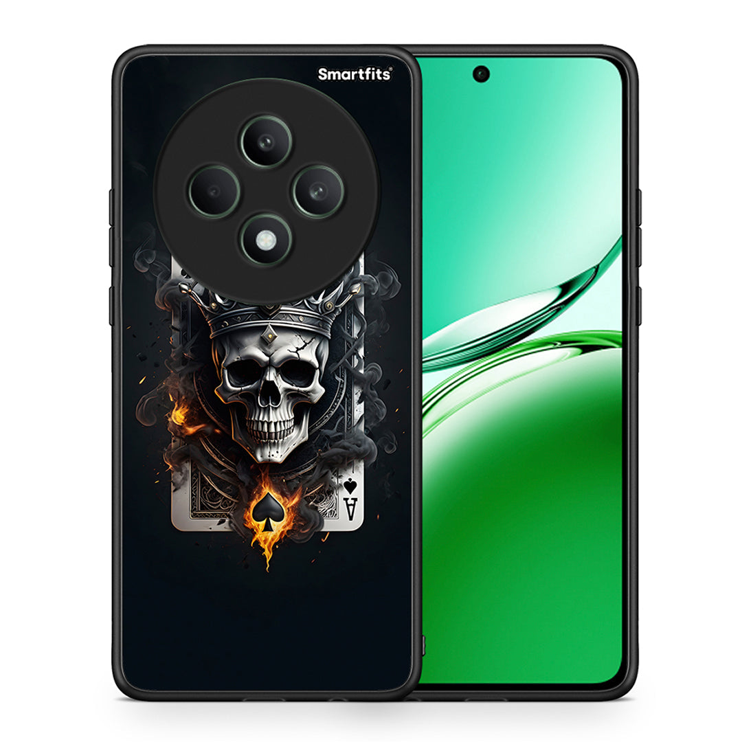 Θήκη Oppo Reno12 F 5G / FS 5G Skull King Ace από τη Smartfits με σχέδιο στο πίσω μέρος και μαύρο περίβλημα | Oppo Reno12 F 5G / FS 5G Skull King Ace case with colorful back and black bezels