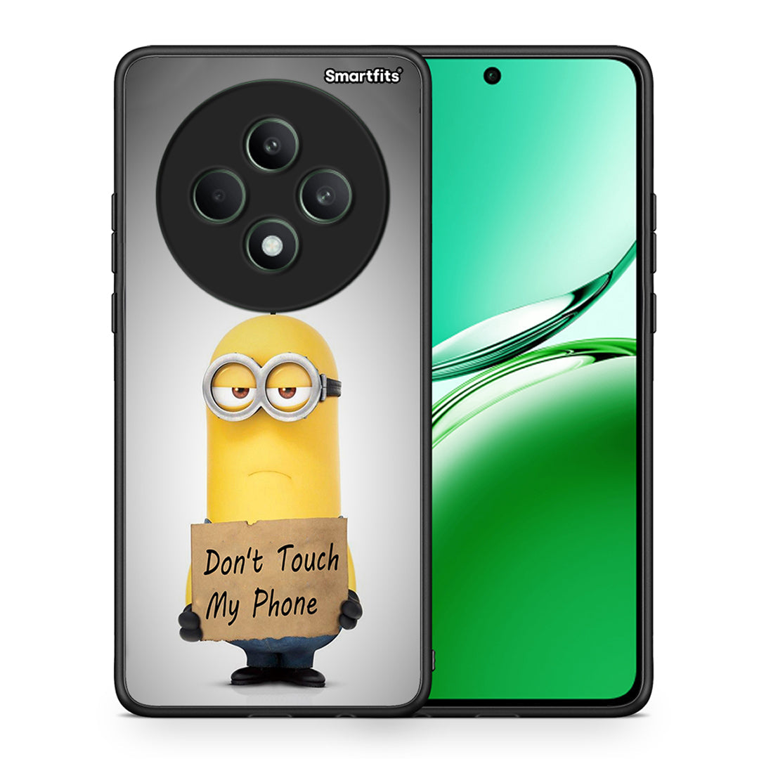 Θήκη Oppo Reno12 F 5G / FS 5G Minion Text από τη Smartfits με σχέδιο στο πίσω μέρος και μαύρο περίβλημα | Oppo Reno12 F 5G / FS 5G Minion Text case with colorful back and black bezels