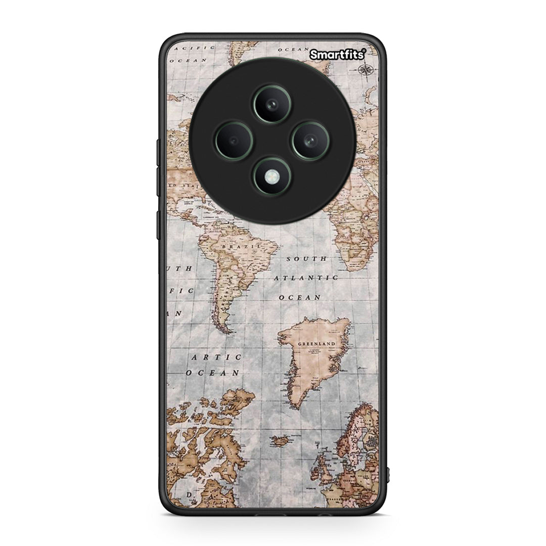 Oppo Reno12 F 5G / FS 5G World Map Θήκη από τη Smartfits με σχέδιο στο πίσω μέρος και μαύρο περίβλημα | Smartphone case with colorful back and black bezels by Smartfits