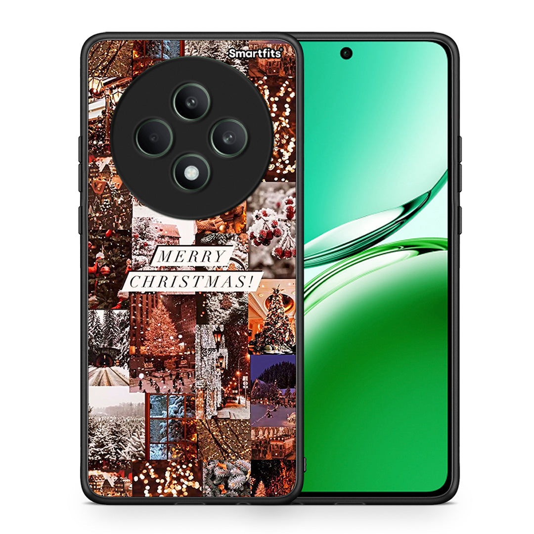 Θήκη Oppo Reno12 F 5G / FS 5G Xmas Collage από τη Smartfits με σχέδιο στο πίσω μέρος και μαύρο περίβλημα | Oppo Reno12 F 5G / FS 5G Xmas Collage case with colorful back and black bezels