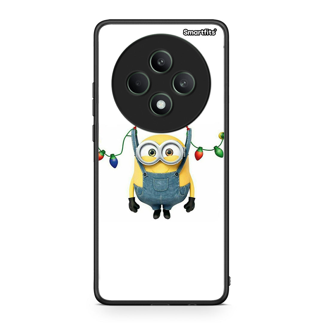 Oppo Reno12 F 5G / FS 5G Xmas Minion Lights θήκη από τη Smartfits με σχέδιο στο πίσω μέρος και μαύρο περίβλημα | Smartphone case with colorful back and black bezels by Smartfits