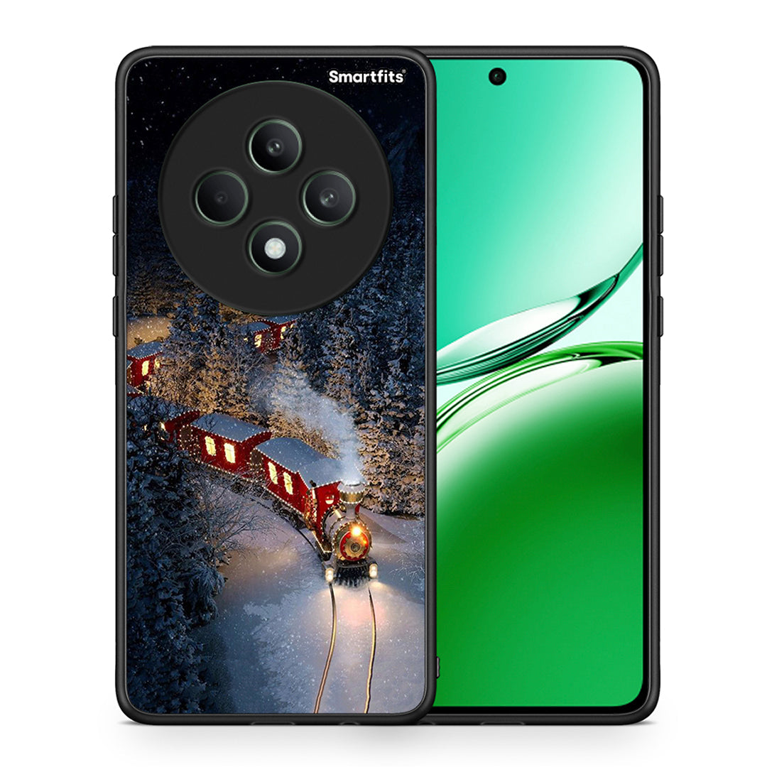 Θήκη Oppo Reno12 F 5G / FS 5G Xmas Train από τη Smartfits με σχέδιο στο πίσω μέρος και μαύρο περίβλημα | Oppo Reno12 F 5G / FS 5G Xmas Train case with colorful back and black bezels