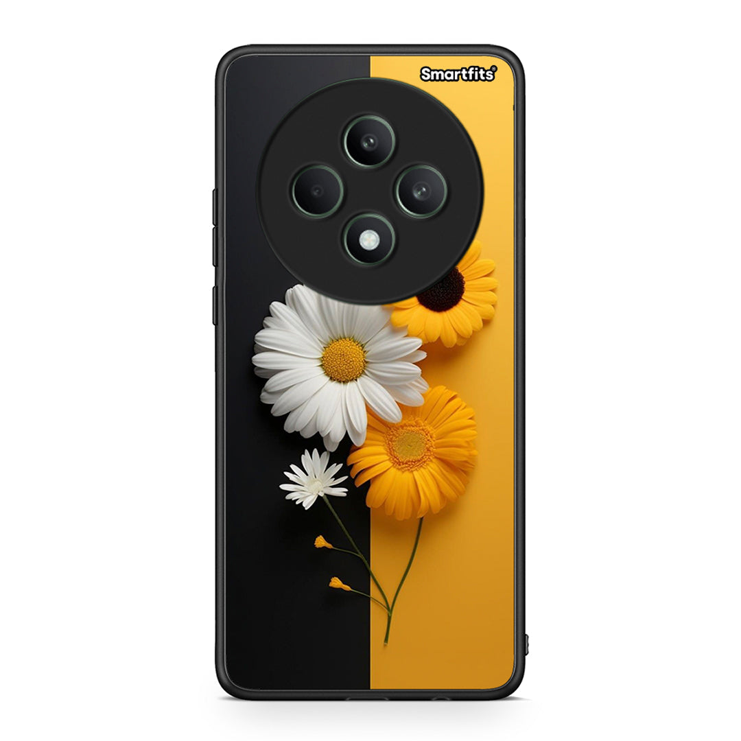 Oppo Reno12 F 5G / FS 5G Yellow Daisies θήκη από τη Smartfits με σχέδιο στο πίσω μέρος και μαύρο περίβλημα | Smartphone case with colorful back and black bezels by Smartfits