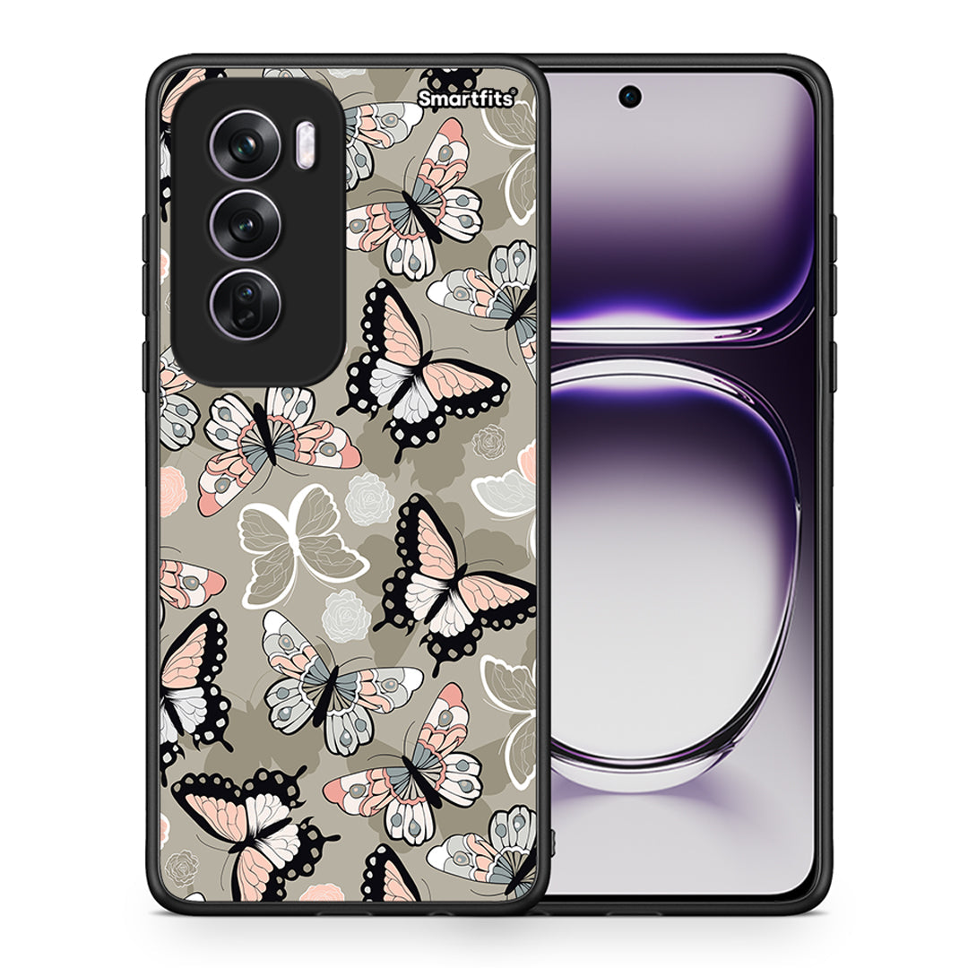 Θήκη Oppo Reno12 Pro Butterflies Boho από τη Smartfits με σχέδιο στο πίσω μέρος και μαύρο περίβλημα | Oppo Reno12 Pro Butterflies Boho case with colorful back and black bezels