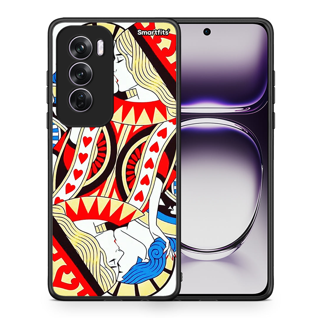 Θήκη Oppo Reno12 Pro Card Love από τη Smartfits με σχέδιο στο πίσω μέρος και μαύρο περίβλημα | Oppo Reno12 Pro Card Love case with colorful back and black bezels