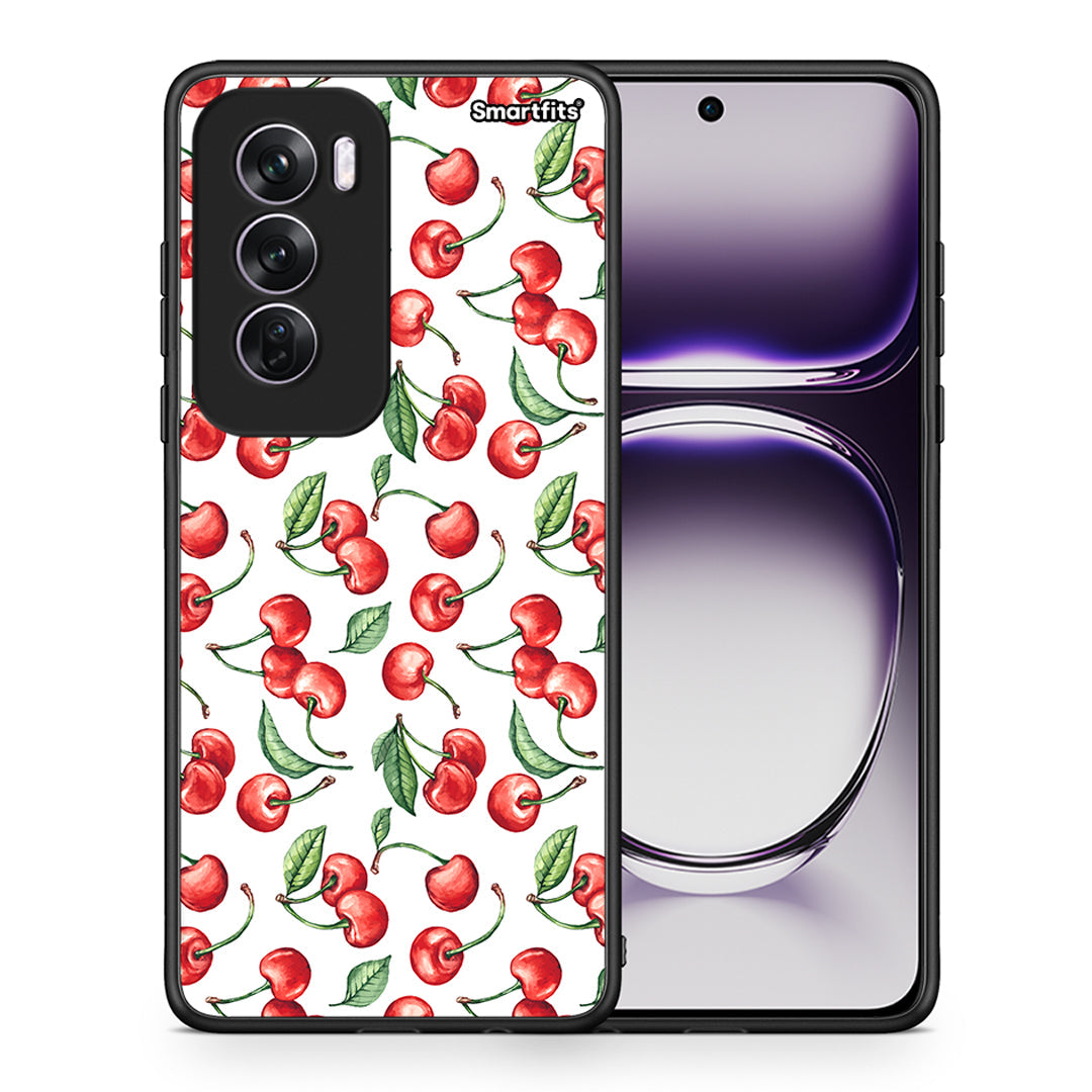 Θήκη Oppo Reno12 Pro Cherry Summer από τη Smartfits με σχέδιο στο πίσω μέρος και μαύρο περίβλημα | Oppo Reno12 Pro Cherry Summer case with colorful back and black bezels