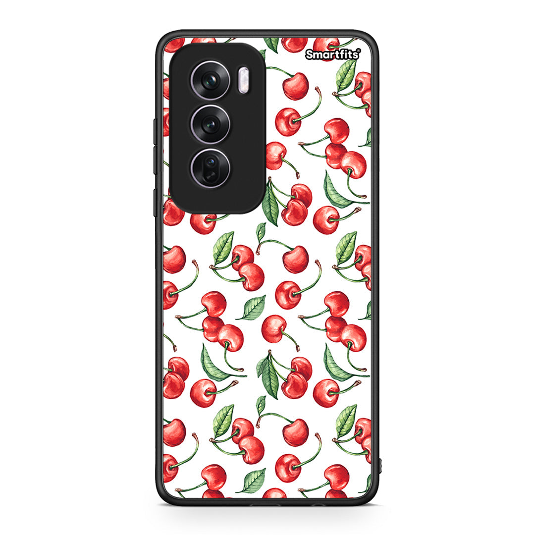 Oppo Reno12 Pro Cherry Summer θήκη από τη Smartfits με σχέδιο στο πίσω μέρος και μαύρο περίβλημα | Smartphone case with colorful back and black bezels by Smartfits