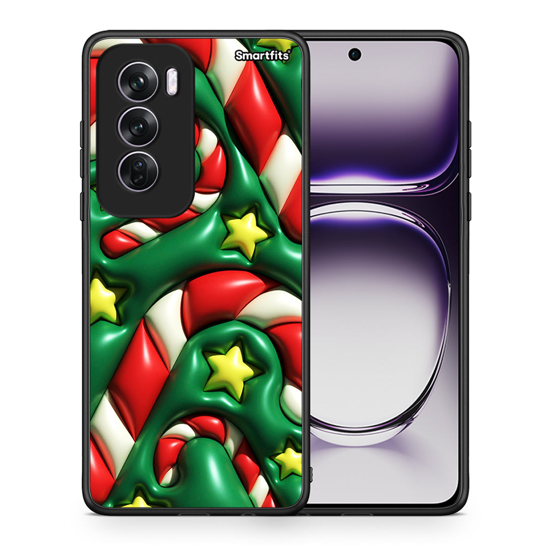 Θήκη Oppo Reno12 Pro Christmas Bubbles από τη Smartfits με σχέδιο στο πίσω μέρος και μαύρο περίβλημα | Oppo Reno12 Pro Christmas Bubbles case with colorful back and black bezels