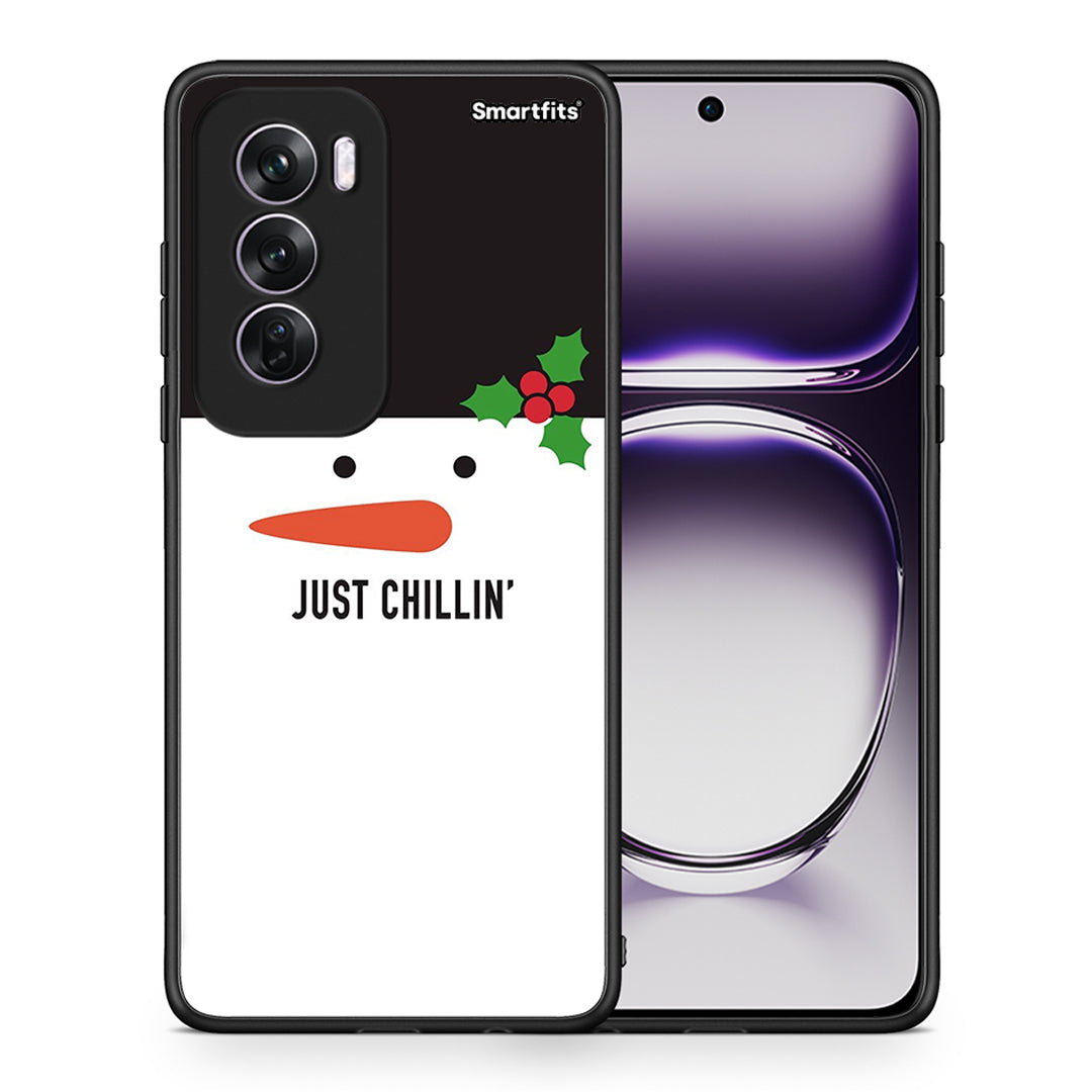 Θήκη Oppo Reno12 Pro Christmas Chillin από τη Smartfits με σχέδιο στο πίσω μέρος και μαύρο περίβλημα | Oppo Reno12 Pro Christmas Chillin case with colorful back and black bezels