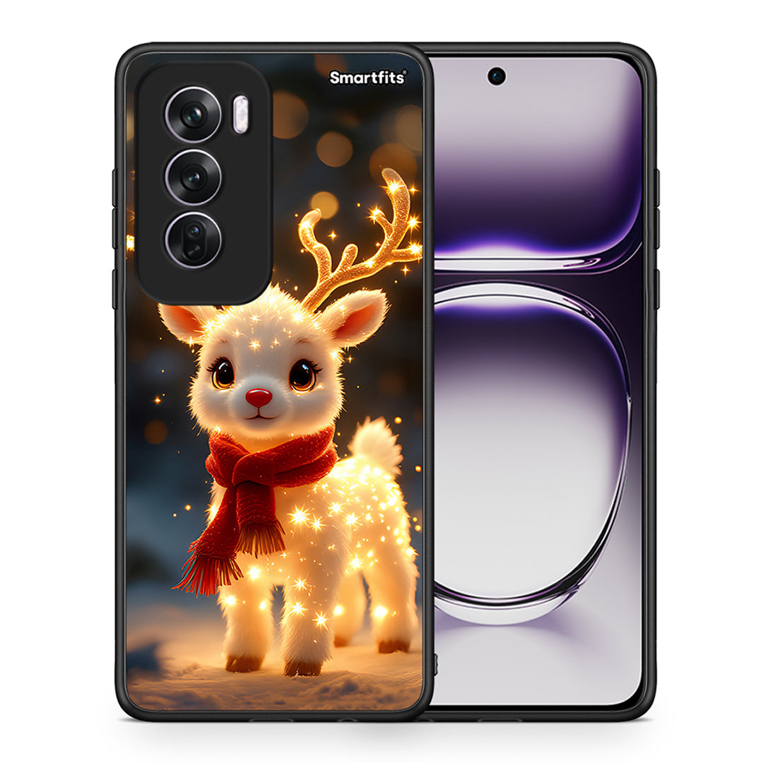 Θήκη Oppo Reno12 Pro Christmas Cutie από τη Smartfits με σχέδιο στο πίσω μέρος και μαύρο περίβλημα | Oppo Reno12 Pro Christmas Cutie case with colorful back and black bezels