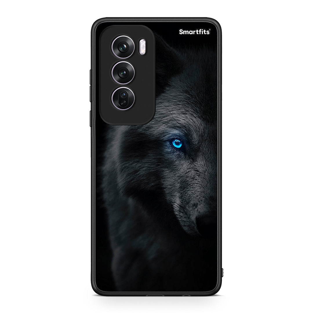 Oppo Reno12 Pro Dark Wolf θήκη από τη Smartfits με σχέδιο στο πίσω μέρος και μαύρο περίβλημα | Smartphone case with colorful back and black bezels by Smartfits