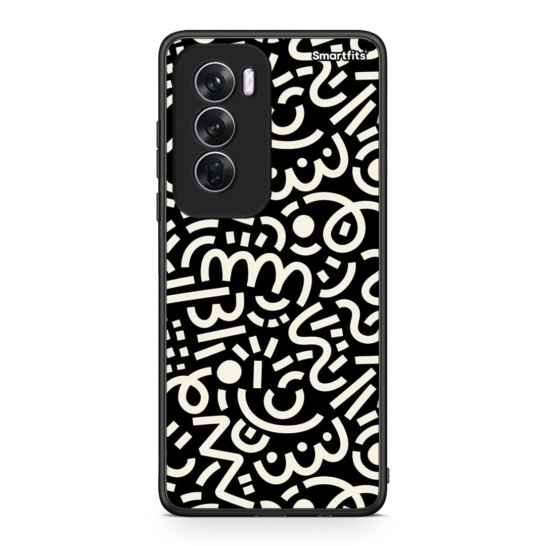 Oppo Reno12 Pro Doodle Art Θήκη από τη Smartfits με σχέδιο στο πίσω μέρος και μαύρο περίβλημα | Smartphone case with colorful back and black bezels by Smartfits