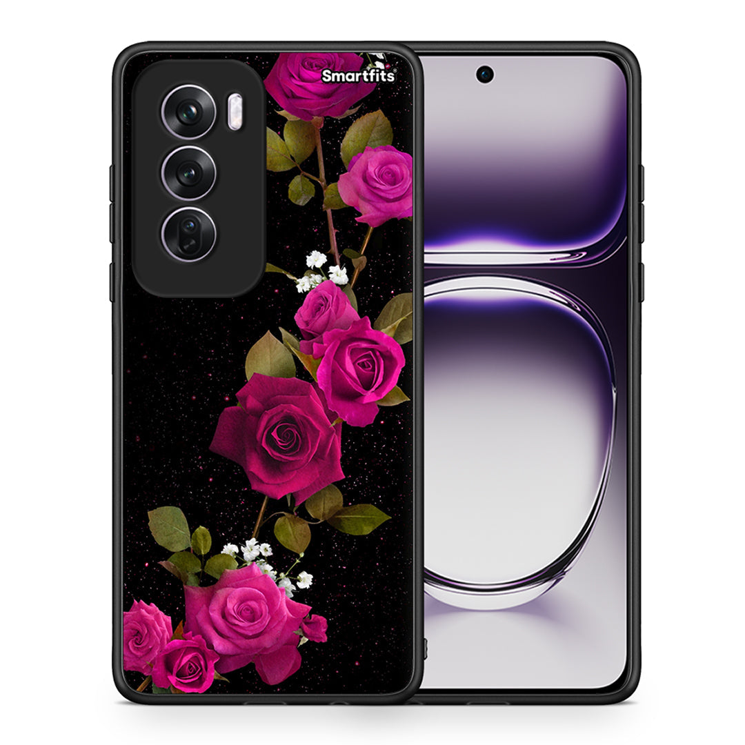 Θήκη Oppo Reno12 Pro Red Roses Flower από τη Smartfits με σχέδιο στο πίσω μέρος και μαύρο περίβλημα | Oppo Reno12 Pro Red Roses Flower case with colorful back and black bezels